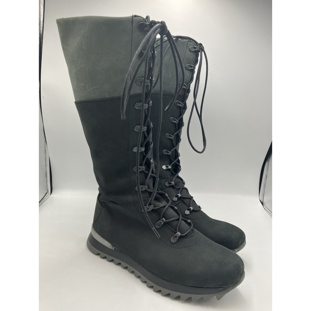 Women’s Black Lace-Up Tall Boots